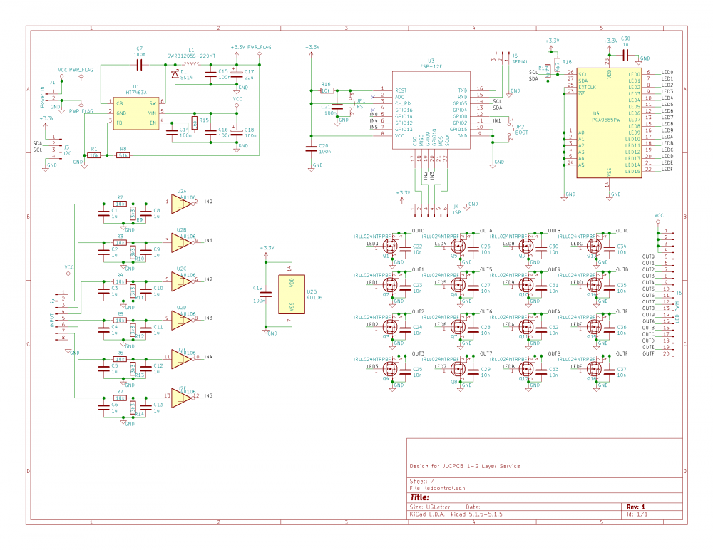 Schematic of the LED controller.