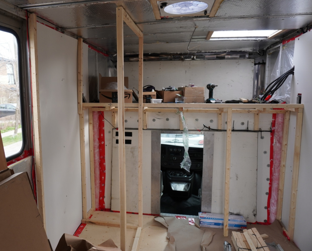 Frame of the shower stall.