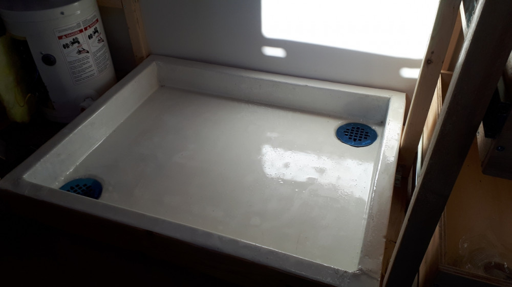 Custom Shower Pan Using Epoxy & Fibreglass Road To Pitches