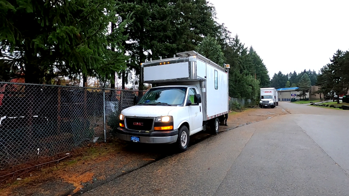 Urban camping hidden amongst semis that would rumble past you all night.